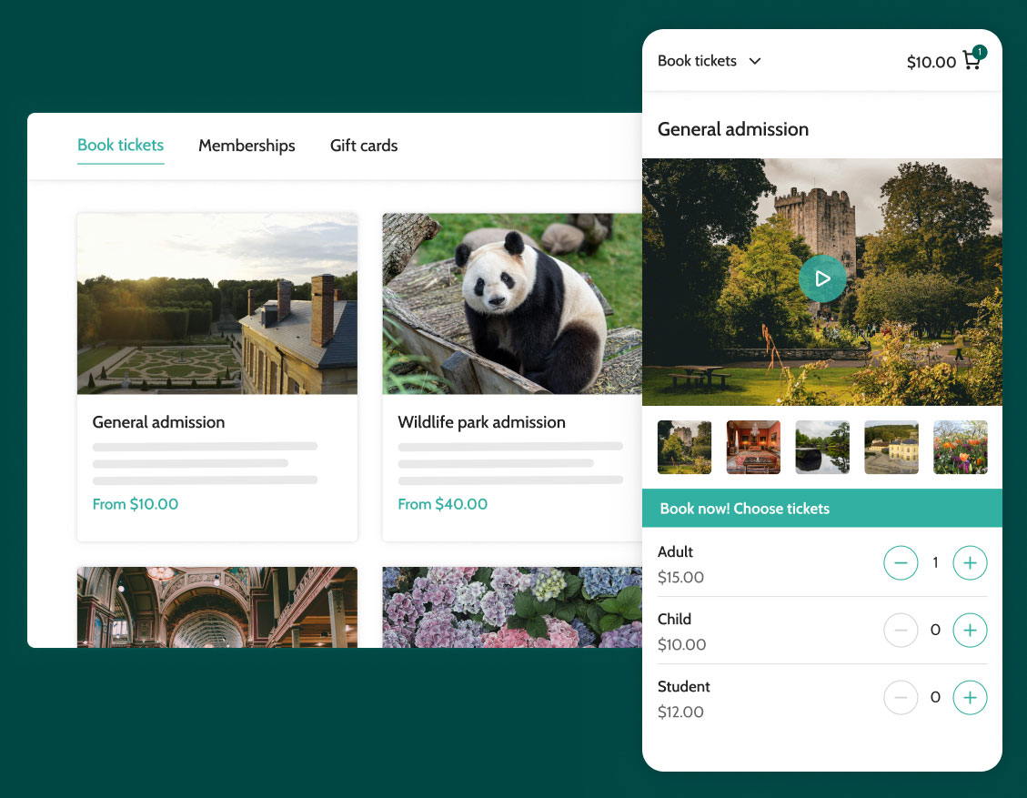 Etix alternative ticketing software and EPOS shop view